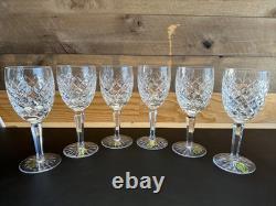 WATERFORD COMERAGH CLARET Wine GLASSES 6.5 Set of 6 IrelandVintageEUC