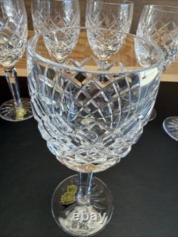 WATERFORD COMERAGH CLARET Wine GLASSES 6.5 Set of 6 IrelandVintageEUC
