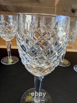 WATERFORD COMERAGH CLARET Wine GLASSES 6.5 Set of 6 IrelandVintageEUC