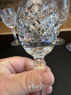WATERFORD COMERAGH CLARET Wine GLASSES 6.5 Set of 6 IrelandVintageEUC
