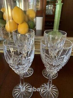 WATERFORD Crystal ARAGLIN Wine Glass Pair 7 1/8 Vintage, Set Of 4