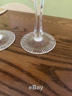 WOW! Vintage 6 Bohemian Czech Crystal Cut to Clear Wine Goblet Stem Glass 8 1/4