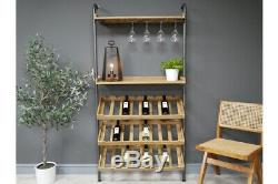 Wall Lean to Industrial Wine Unit Bottle and Glass storage spaces