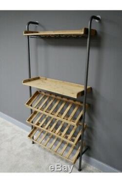 Wall Lean to Industrial Wine Unit Bottle and Glass storage spaces