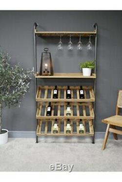 Wall Lean to Industrial Wine Unit Bottle and Glass storage spaces