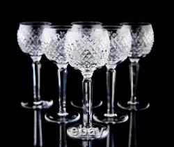 Waterford Alana Hock Wine Glasses Set of 6 Elegant Vintage Crystal Signed