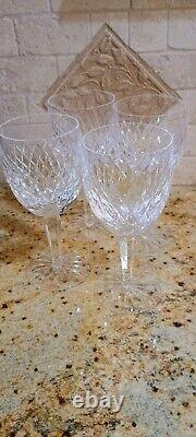 Waterford Clear Crystal vintage NEW wine glasses Ireland set of 4 MINT