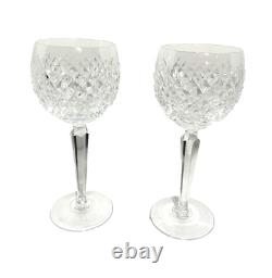 Waterford Crystal ALANA Hock Wine Glasses Vintage Set of 2