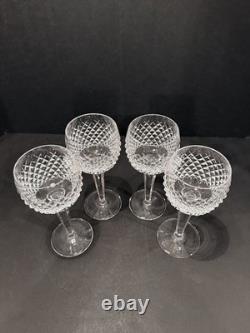 Waterford Crystal Alana Vintage Wine Hock Glasses 7 3/8 Set of 4