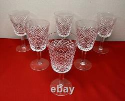 Waterford Crystal Alana Water Goblets Wine Glasses Set Of 6