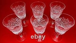 Waterford Crystal Alana Water Goblets Wine Glasses Set Of 6