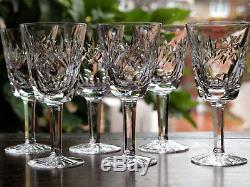 Waterford Crystal Ashling White Wine Glasses Set of 6 Vintage