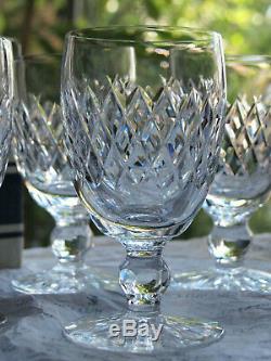 Waterford Crystal Boyne Claret Wine Glasses Set of 6 Vintage in Original Box