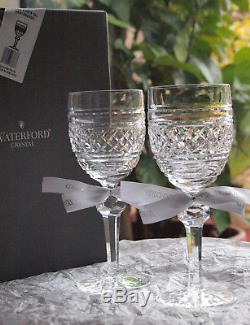Waterford Crystal Castletown Claret Wine Glass Pair Vintage Mint