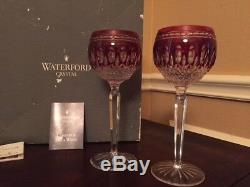 Waterford Crystal Clarendon Ruby Hock Wine Goblets Vintage