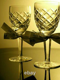 Waterford Crystal Comeragh White Wine Glass Set of 2 Vintage Mint