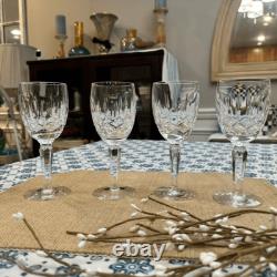 Waterford Crystal Kildare Claret Wine Glass Stemware Set of 4 Stamped Vintage