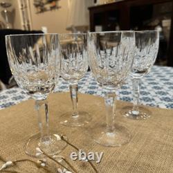 Waterford Crystal Kildare Claret Wine Glass Stemware Set of 4 Stamped Vintage