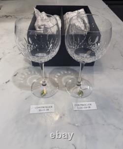 Waterford Crystal LISMORE ESSENCE Balloon Wine Glass Pair New in Original Box