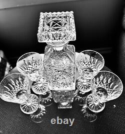 Waterford Crystal Lismore Claret Wine Set of 4 & Vintage Wine Decanter