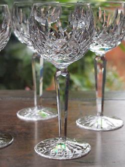 Waterford Crystal Lismore Hock Wine Glass Set of 6 Vintage Ireland