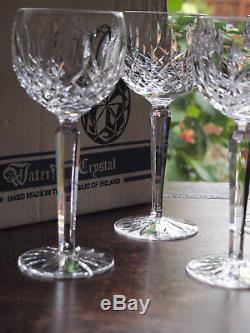 Waterford Crystal Lismore Hock Wine Glass Set of 6 Vintage Mint Ireland