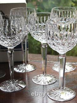 Waterford Crystal Tramore Hock Wine Glasses Set of 6 Mint in Box Vintage