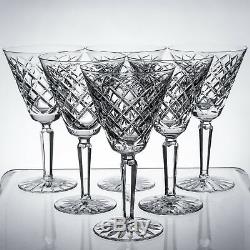 Waterford Crystal Tyrone Vintage Six Large 7 Wine / Water Goblets 1sts signed