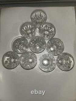 Waterford Crystal Wine Glasses Set of 10 Vintage Cut Crystal Stemware 70s-80s