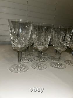 Waterford Crystal Wine Glasses Set of 10 Vintage Cut Crystal Stemware 70s-80s