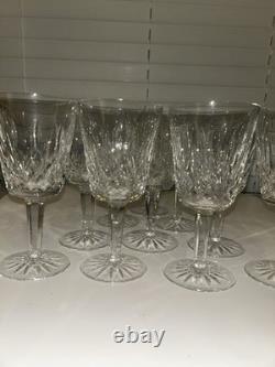 Waterford Crystal Wine Glasses Set of 10 Vintage Cut Crystal Stemware 70s-80s