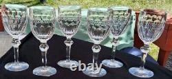 Waterford Vtg. Crystal Curraghmore 7 1/8 Claret Wine Glasses Set of 6 EUC
