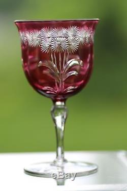 Webb Cranberry To Clear Cut Glass Wine