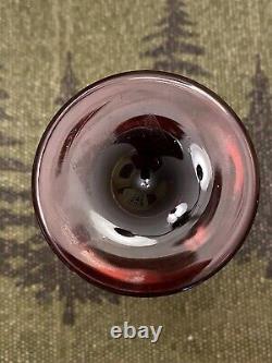 William Sonoma Garnet Vintage Etched Wine Glasses Set of 4