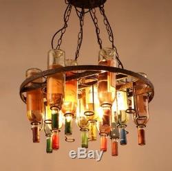 Wine Bottle Retro Chandeliers Glass Bottle Chai Pendant Light Industrial Vintage