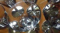 Wine Carafe Set Silver Fade 1 carafe 6 wine glasses France Cristal D'Arques EUC