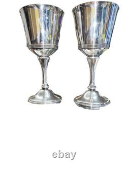 Wine Claret Decanter MCM Art Nouveau 17.5And 2 Goblets Collectible