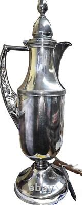 Wine Claret Decanter MCM Art Nouveau 17.5And 2 Goblets Collectible