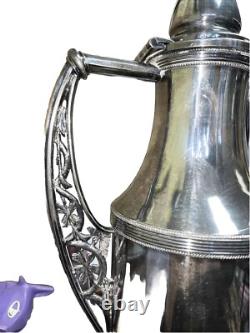 Wine Claret Decanter MCM Art Nouveau 17.5And 2 Goblets Collectible