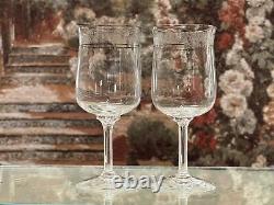 Wine Glasses Lenox Moonspun Platinum Vintage Trim Etched Rim Glassware Set 4