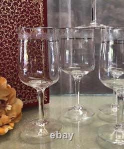 Wine Glasses Lenox Moonspun Platinum Vintage Trim Etched Rim Glassware Set 8