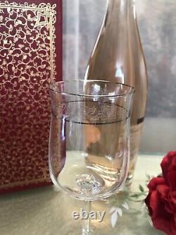 Wine Glasses Lenox Moonspun Platinum Vintage Trim Etched Rim Glassware Set 8
