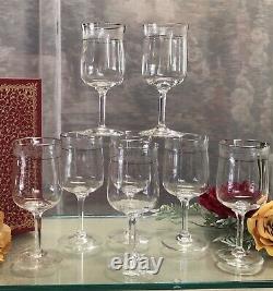 Wine Glasses Lenox Moonspun Platinum Vintage Trim Etched Rim Glassware Set 8