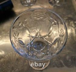 Wine Glasses, Rock-Sharpe Chantilly Cut Polished, Ornate Stem, Vintage, Set 4