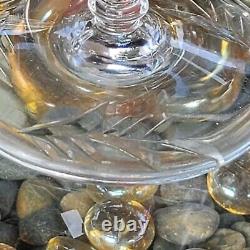 Wine Glasses, Rock-Sharpe Chantilly Cut Polished, Ornate Stem, Vintage, Set 4