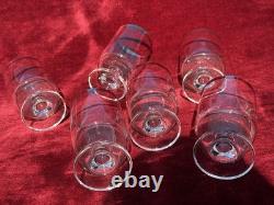 Wine Glasses Set 6 Silver Rims Rotundo Marquis By Waterford Crystal Vtg. Pedestal