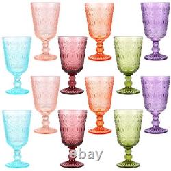 Wine Glasses Set Of 12 Vintage Goblet 9 Oz Vintage Colored Glass Goblet Beverage