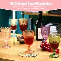 Wine Glasses Set Of 12 Vintage Goblet 9 Oz Vintage Colored Glass Goblet Beverage