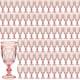 Wiwiqing 100 Pcs 7.5oz Pink Vintage Plastic Goblets Wine Glasses