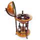 Wooden Vintage Globe Shaped Mini Bar Drinks Cabinet Whisky Wine Spirits Glasses